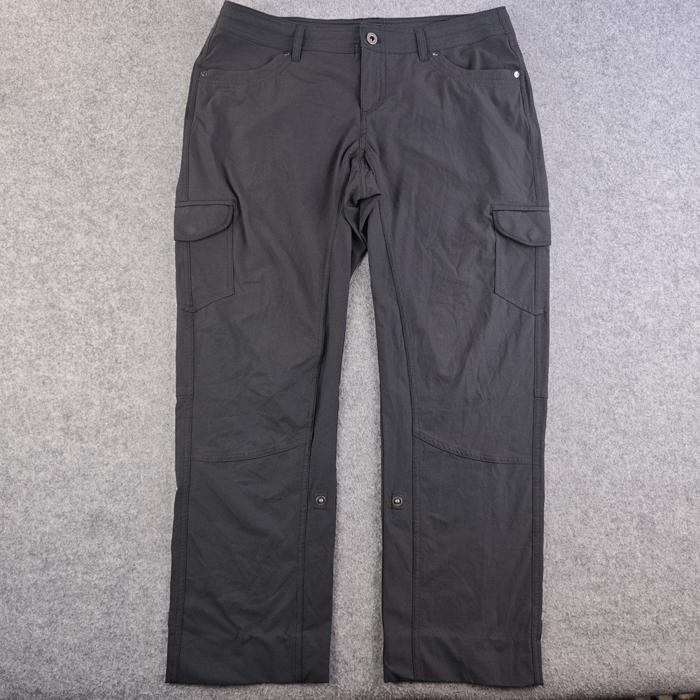 Kuhl Pants Women's 12 Short Black Cargo Pockets Hiking Outdoors Polyester